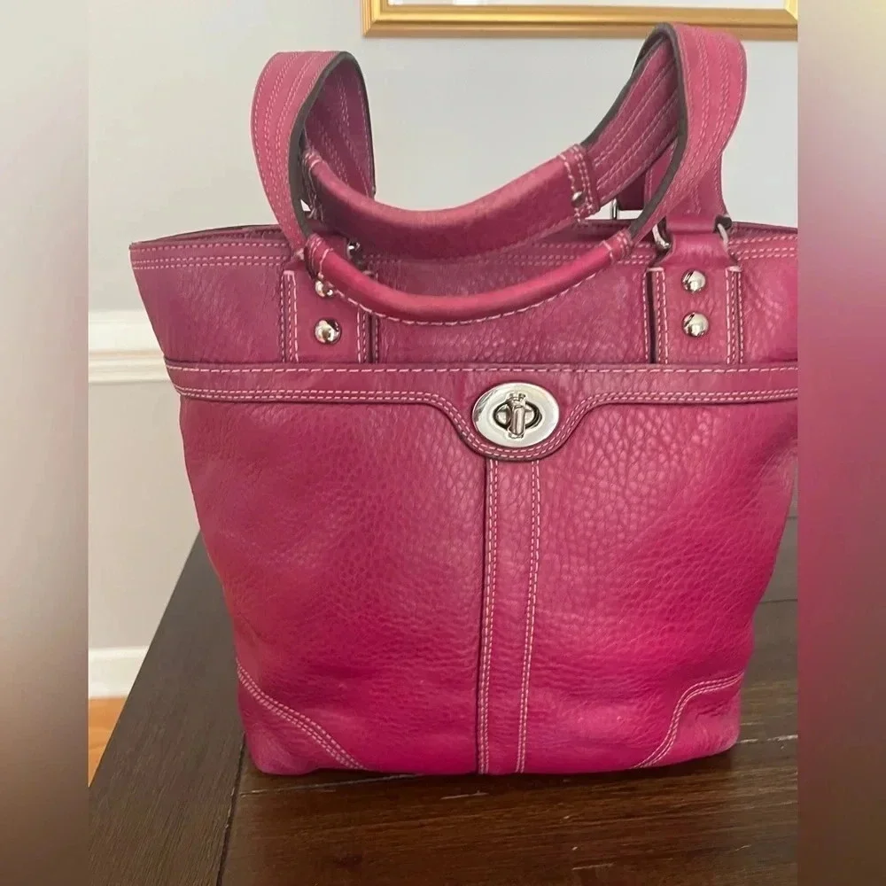 Coach turn lock tote bag